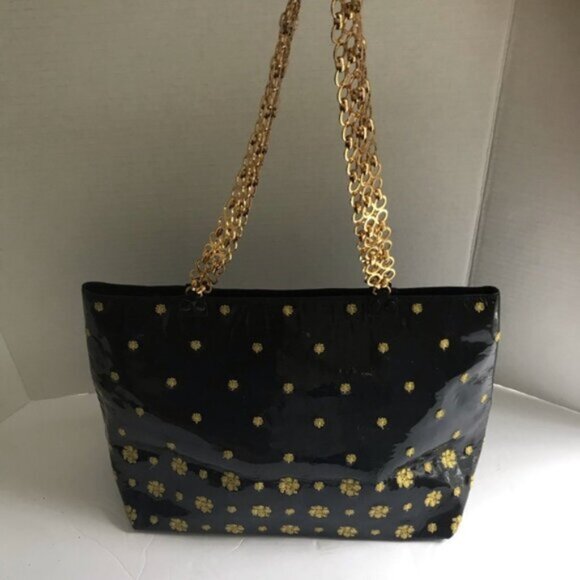 Adrienne Vittadini Vintage ‘90s Tote Shoulder Bag Chain Strap Floral Embroidered - Picture 4 of 9